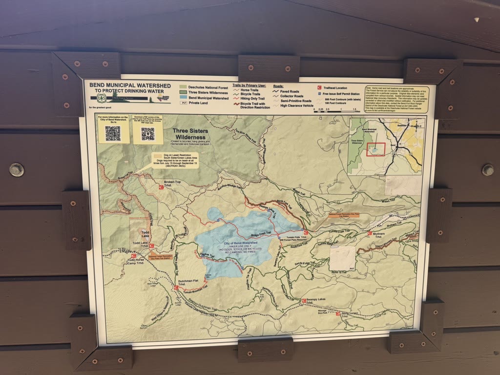 Detailed Bend Municipal Watershed map showing trails through the protected area