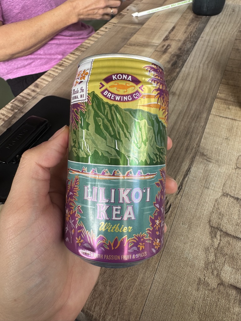 A can of Kona Brewing Liliko'i Kea passion-fruit witbier