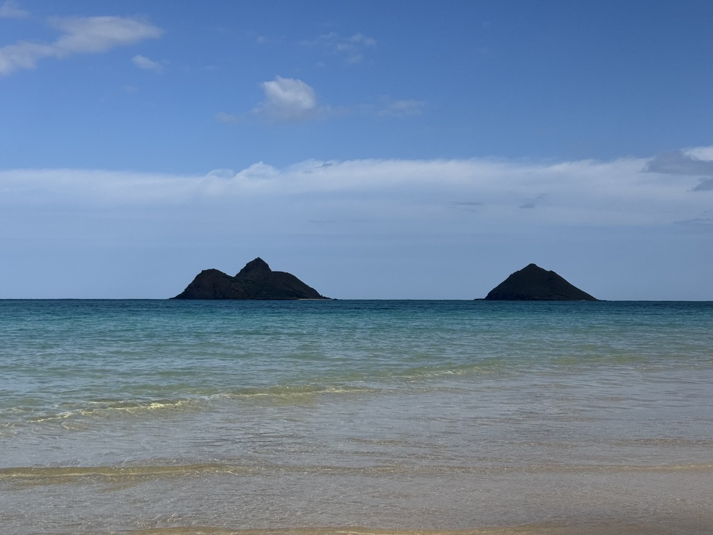 Lanikai Beach with the Mokulua Islands offshore